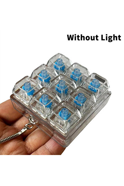 Choice A5 LED Fidget Button 4/9 Keys Keyboard Tester; Mechanical Keycap Toy f...