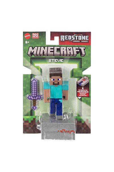 MINECRAFT Steve Aksiyon Figürü Redstone Serisi – Kılıç ve Blok Aksesuarları i...