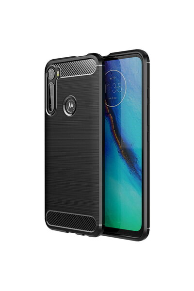 Techsuit Husa pentru Motorola One Fusion Plus - Carbon Silicone - Black