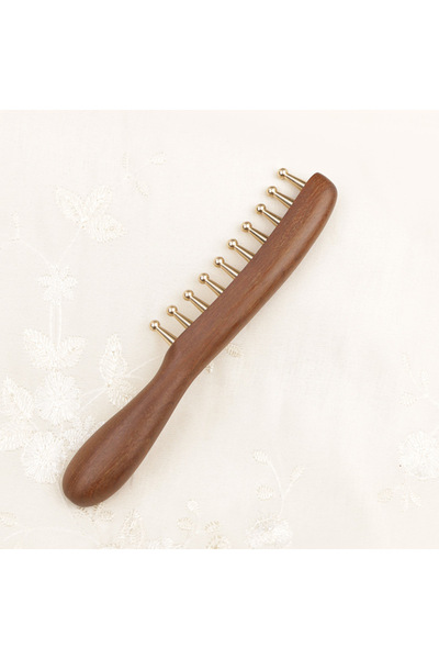 Choice مشط تدليك فروة الرأس ذو العشرة أسنان باللون الأحمر لكشط بشرة الجسم وته...