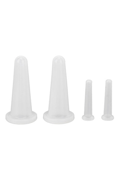 Choice مجموعة حجامة الوجه، 4 قطع، سيليكون، شفط فراغي، مجموعة علاجية بيضاء للح...