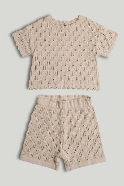 MOTHERCARE Tan Crochet Top and Shorts Outfit