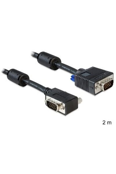 DELOCK VGA HD15M/HD15M ecranat dublu cu 2 miezuri de ferită, cablu de 2 m înc...