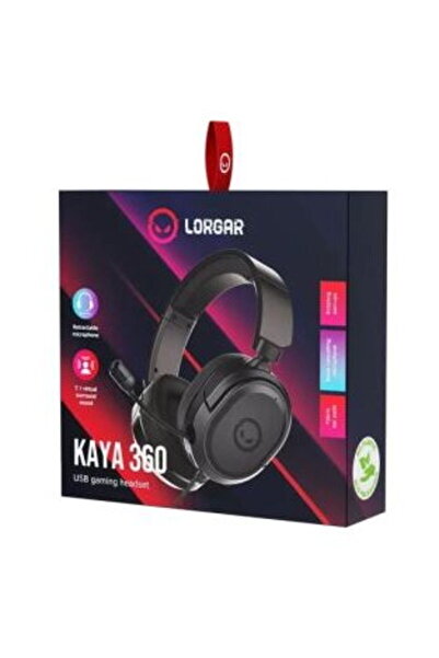 LORGAR Casca KAYA - Surround/USB, Negru