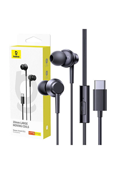 Baseus Encok CZ11 in-ear, Type-C, cu microfon, Negru
