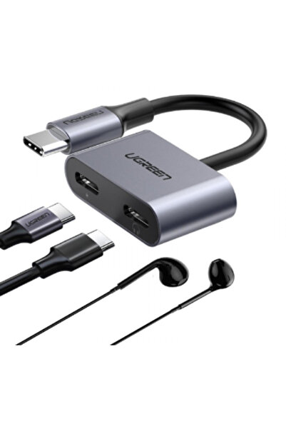 Ugreen ADAPTOR Incarcare si audio Ugreen, "CM232", 1 x USB Type-C(T) la 2 x U...