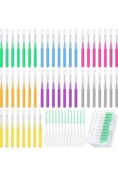 Choice ٢٥٠ قطعة من فرش تنظيف ما بين الأسنان بألوان متنوعة، ٢٥٠ قطعة من فرش تن...