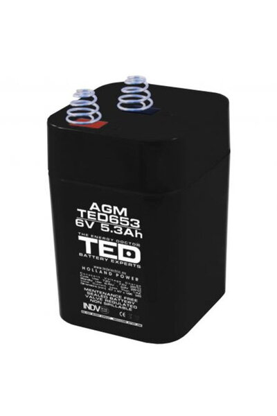 TED Electric Acumulator AGM VRLA 6V 5,3A dimensiuni 67mm x 67mm x h 97mm cu a...