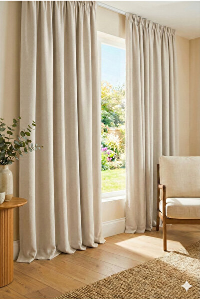 Miabella Home Fon Perde Blackout Curtain Single Wing Curtain Curtain with Cor...