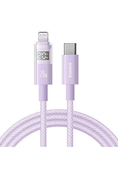 Baseus Cablu de Date cu Afisaj Digital, Type-C la Lightning, 20W, 2m - Displa...
