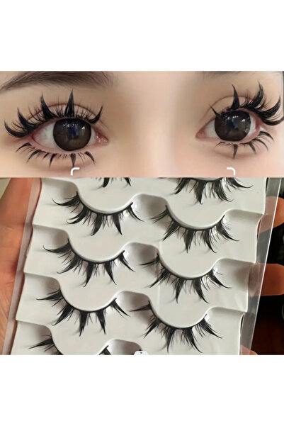 Choice خمسة أزواج من الرموش الصناعية على طراز الأنمي، رموش صناعية كرتونية درا...