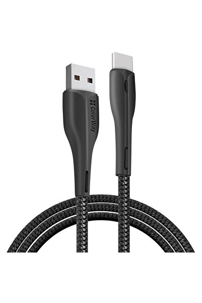 ColorWay Καλώδιο USB Type-C, LED, 2.4A, 1m - (CW-CBUC034-BK) - Μαύρο