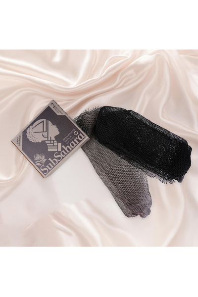 Choice3 إسفنجة شبكية أفريقية سوداء من النايلون - قطعتان، ليفة تقشير مناسبة لج...