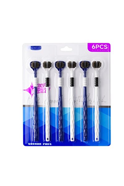 Choice ٦ فرش أسنان يدوية ثلاثية الأبعاد، ٦ فرش أسنان ناعمة على شكل حرف U بثلا...