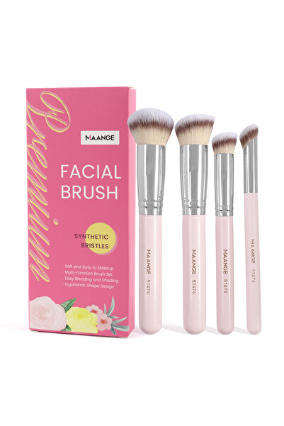 choice2 علبة هدايا بينك مانج، طقم فرش مكياج للوجه مكون من 4 قطع، كريم أساس، ك...