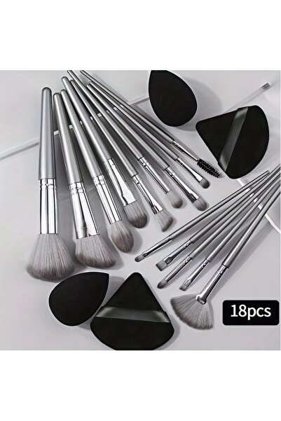 Choice1 GRAY 14-Piece Silver Professional Makeup Brush Set | Includes 2 Plush...