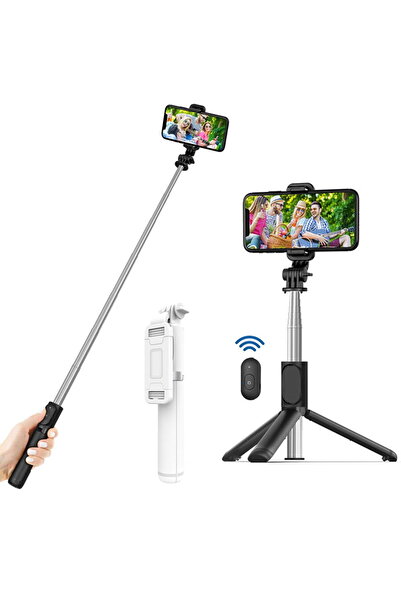 Techsuit Stick selfie stabil Bluetooth, 100 cm - Telecomandă și suport pentru...