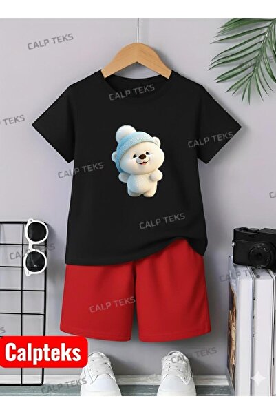 CALP TEKS SET DE VARĂȚI PENTRU COPII POFUDUK AYICIK - PANTALONI SCURTĂ, TRIUC...