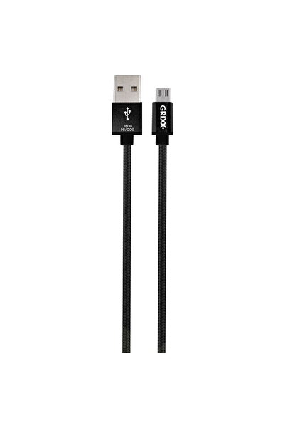 Grixx Optimum data cable - Micro USB to USB, braided, length 1m - black