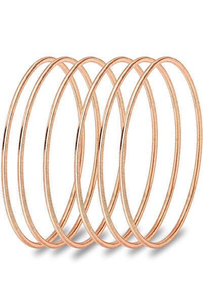 Söğütlü Silver 925 Ayar Gümüş Bilezik 6 ADET Altın Kaplama Ajda Model Bilezik...