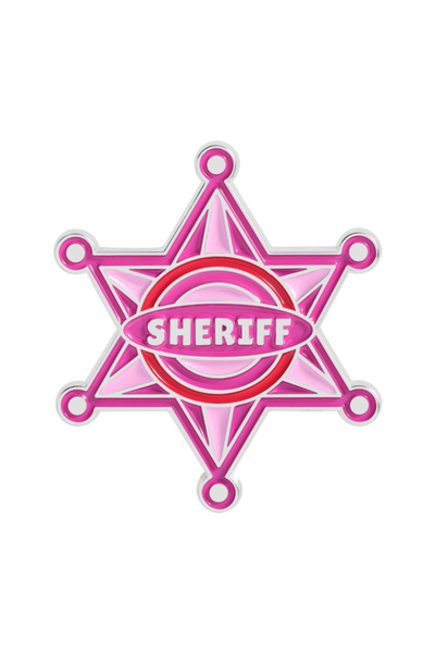 Choice دبابيس مينا على شكل شارة شريف وردية أنيقة (QHXZ5281) - "أنا أنجز المهم...