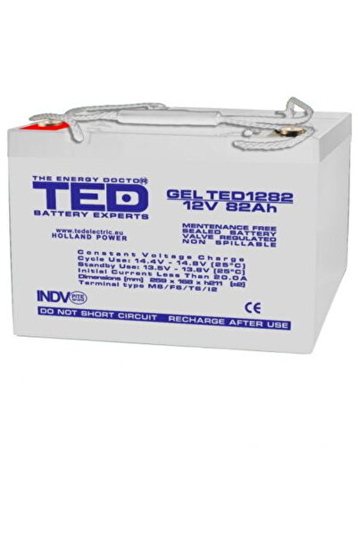 TED Electric Acumulator AGM VRLA 12V 82A GEL Deep Cycle 259mm x 168mm x h 211...