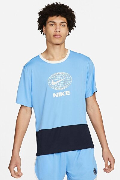 Nike Tricou de alergare Dri-FIT Heritage pentru bărbați, albastru