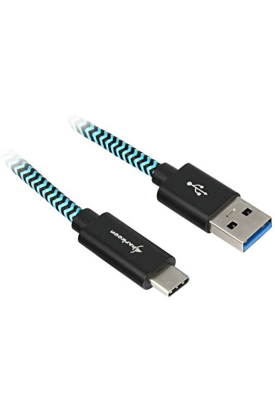 SHARKOON USB 3.1 A-C black / blue 0.5m - Aluminum + Braid