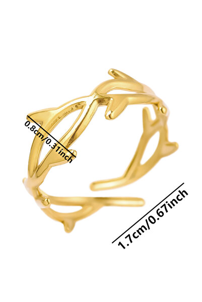 Choice J570-G خواتم قابلة للتعديل من الفولاذ المقاوم للصدأ بتصميم أشواك الشوك...