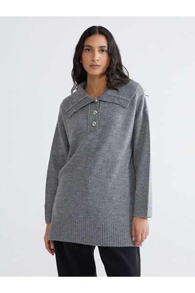 LC Waikiki Sparkling Choices by Shining Store Devrik Roba Collar Women's Knit...