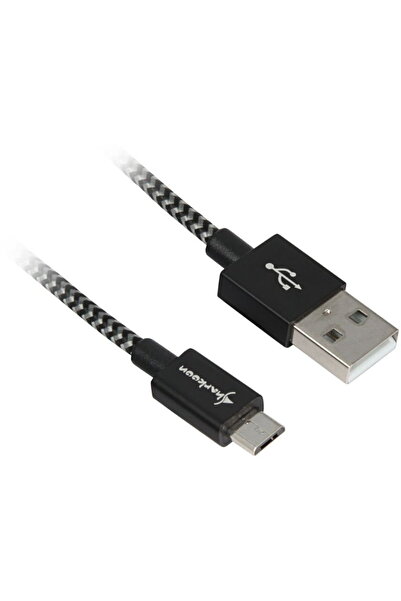 SHARKOON USB 2.0 A-B black / grey 3.0m - Aluminum + Braid
