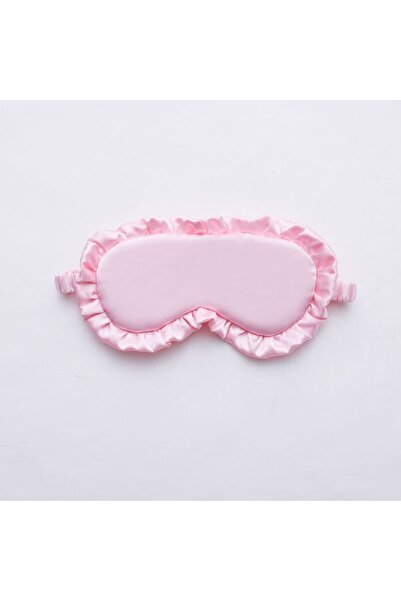 Choice1 قناع نوم حريري وردي اللون، قطعة واحدة، مزين بكشكشة، غطاء ناعم للعينين...