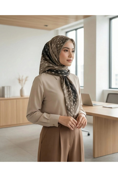 LOPRES Ceylan Patterned Scarf-Mink