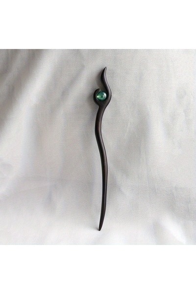 Choice كما هو موضح في سجل السحب المتدفقة [تيانيا]، خرز أخضر طبيعي، دبوس شعر خ...