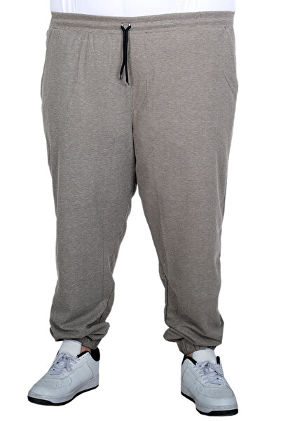 ModeXL Mode XL Large Size Men's Elastic Leg Waffle Sweatpants 23501 Khaki