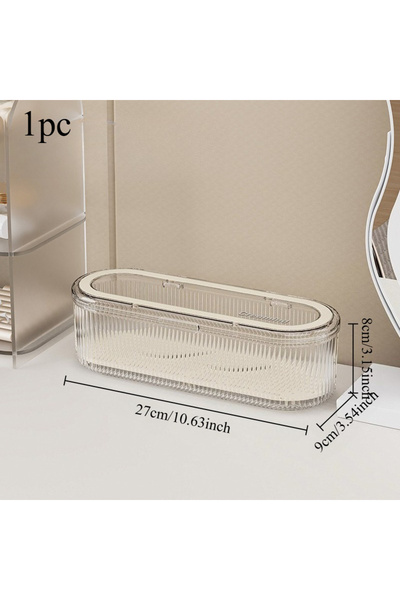 Choice 1pc 1pc Transparent Makeup Brush Organizer with Lid Cosmetic Brush Sto...