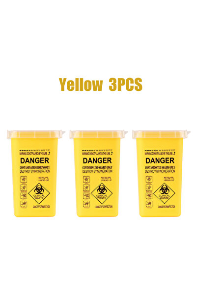 Choice4 3pcs Yellow Tattoo Sharps Container Needle Disposal Containers Syring...