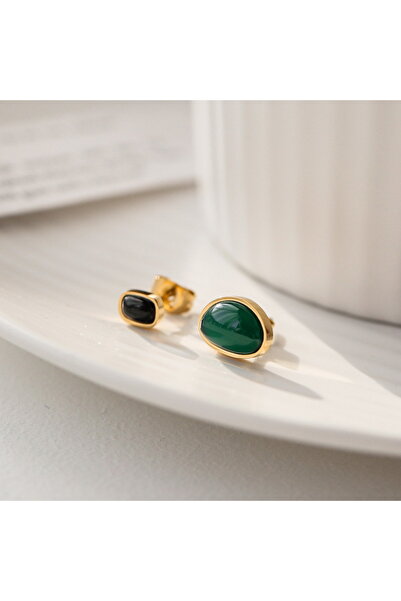 Choice E3279 DIEYURO 316L Stainless Steel New Arrival Elegant Green Black Sto...