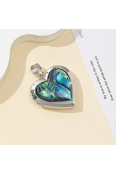 Choice 28x29mm 1pc Natural Shell Abalone Heart Shaped Pendant Photo Necklace ...
