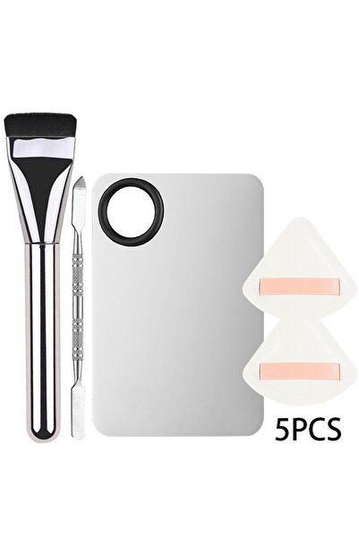 Choice3 مجموعة فرش كونتور كريم أساس (5 قطع) من الفولاذ المقاوم للصدأ مع إسفنج...