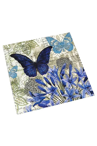 Choice 20pcs 20pcs/pac Butterfly Flower and Grass Colorful Printed Napkin Squ...