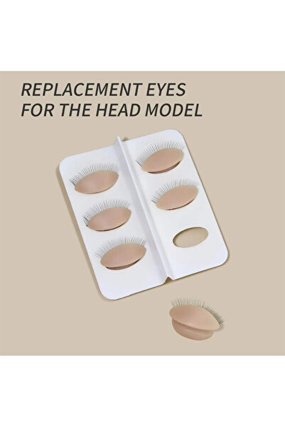 Choice1 رأس تدريب بديل لرموش صناعية بلون عاجي، 3 أزواج/مجموعة، مصنوع من السيل...