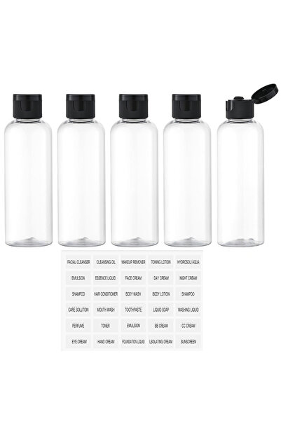 Choice 100ml 5pcs black 5PCS 100ML Refillable Empty Plastic Transparent Bottl...