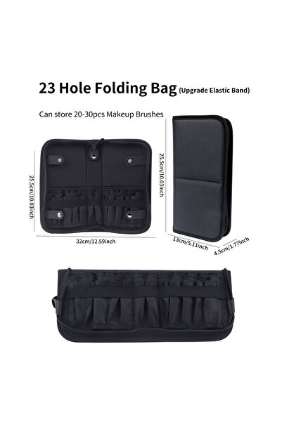 Choice حقيبة فرش مكياج قابلة للطي عموديًا، 23 فتحة، 14/24/29 فتحة، سعة كبيرة