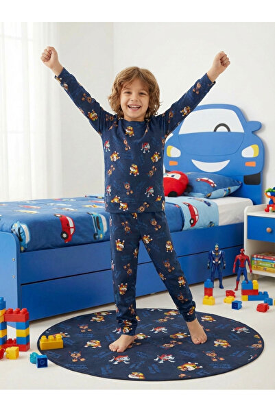 DAPSEE PAWN PETROL DESENLİ ERKEK ÇOCUK PİJAMA TAKIMI