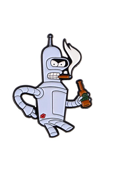 Choice دبوس معدني مطلي بالمينا بتصميم روبوت كرتوني عتيق للنساء، قطعة مجوهرات ...