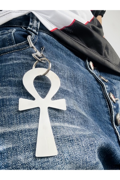 Choice A1 Egyptian Ankh Stone Keychain: Alloy Pendant, Punk & Hip-Hop Waist O...