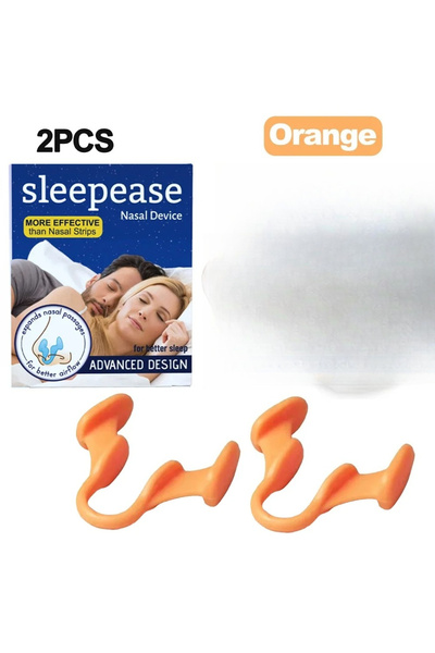 Choice قطعتان - مانع الشخير البرتقالي لمنع الشخير وانقطاع النفس النومي، مشبك ...