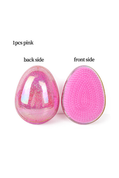 Choice مشط غسيل شعر دائري الشكل على شكل بيضة مرصعة بالنجوم، فرشاة تدليك فروة ...