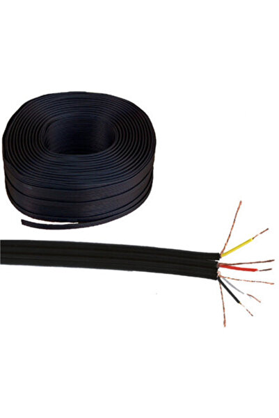 Generic 4RCA FLAT BLACK CABLE ROLL